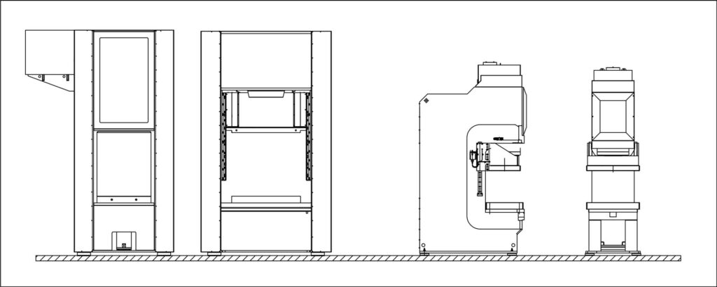 technische Zeichnung Hydraulikpressen